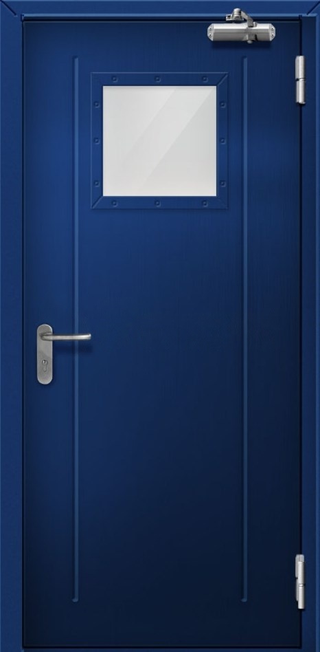 Одностворчатая дымогазонепроницаемая дверь со стеклом EIS-30 ДП-252