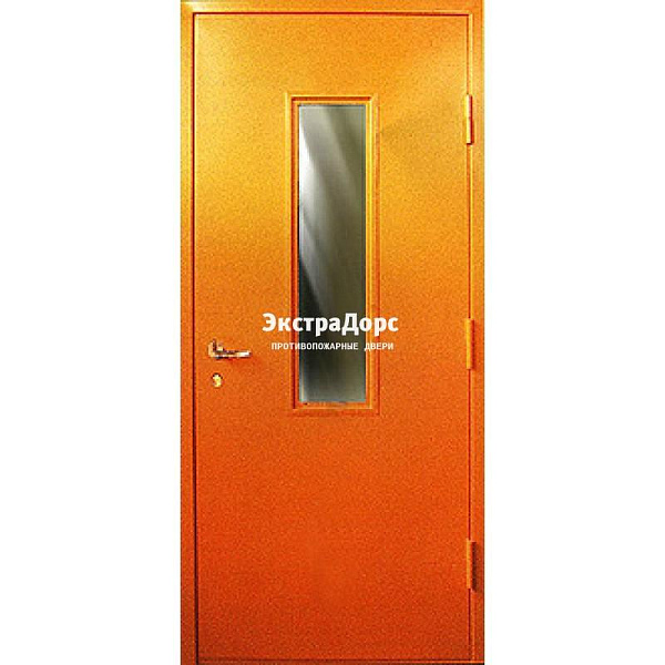 Противопожарная дверь анти-дым оранжевая со стеклом в Видном  купить