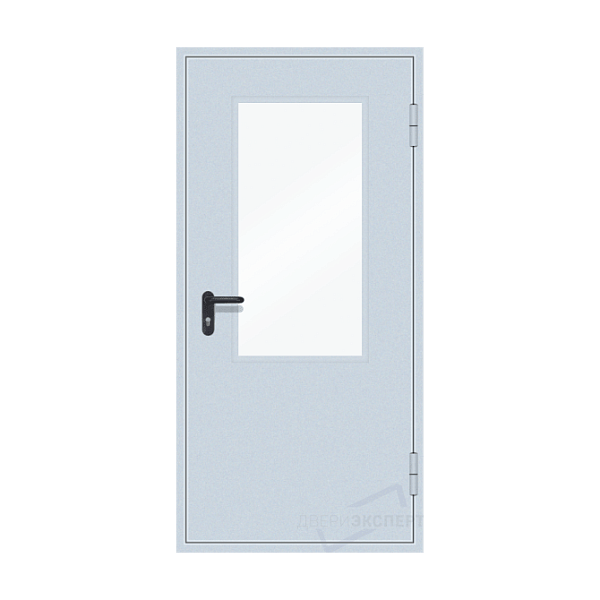 Противопожарная дверь 1 типа с остеклением c выпадающим порогом