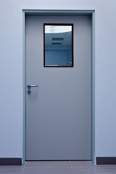 Алюминиевая противопожарная однопольная дверь