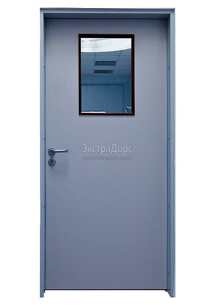 Дверь противопожарная металлическая однопольная EI 30 газодымонепроницаемая со стеклом в Видном  купить