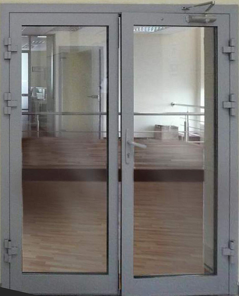 Противопожарная дверь EIS 15 двупольная алюминиевая в Видном  купить
